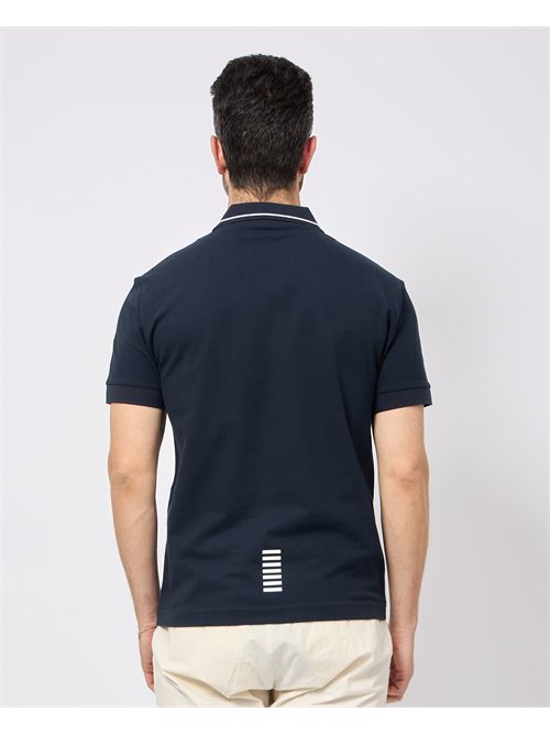 Polo blu EA7 slim fit in cotone EMPORIO ARMANI EA7 | 8NPF16-PJVUZ1562